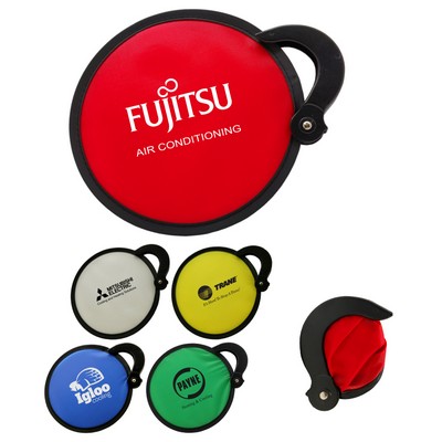 Union Printed - Folding Nylon Disc Fan with 1-Color Print